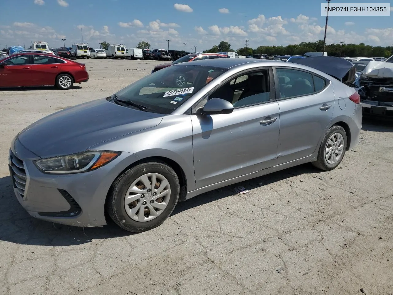 2017 Hyundai Elantra Se VIN: 5NPD74LF3HH104355 Lot: 69759484