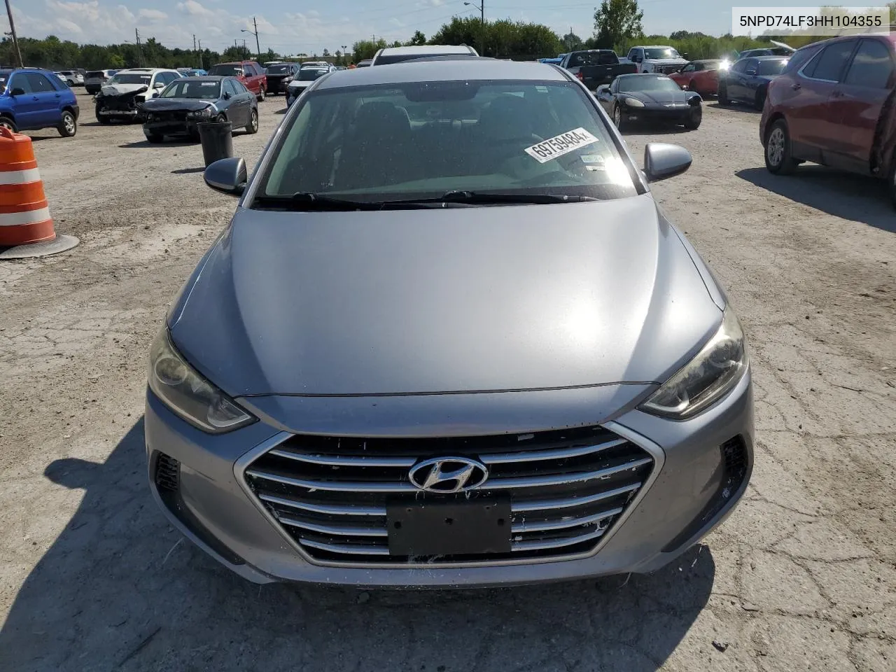 2017 Hyundai Elantra Se VIN: 5NPD74LF3HH104355 Lot: 69759484