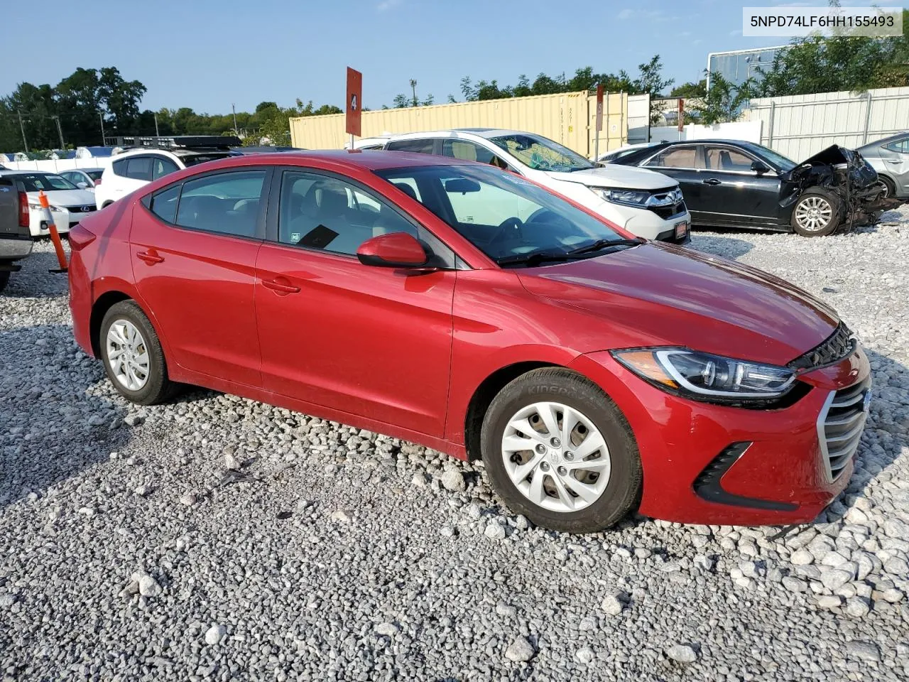 5NPD74LF6HH155493 2017 Hyundai Elantra Se