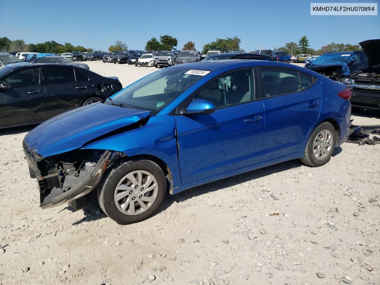 KMHD74LF2HU070894 2017 Hyundai Elantra Se