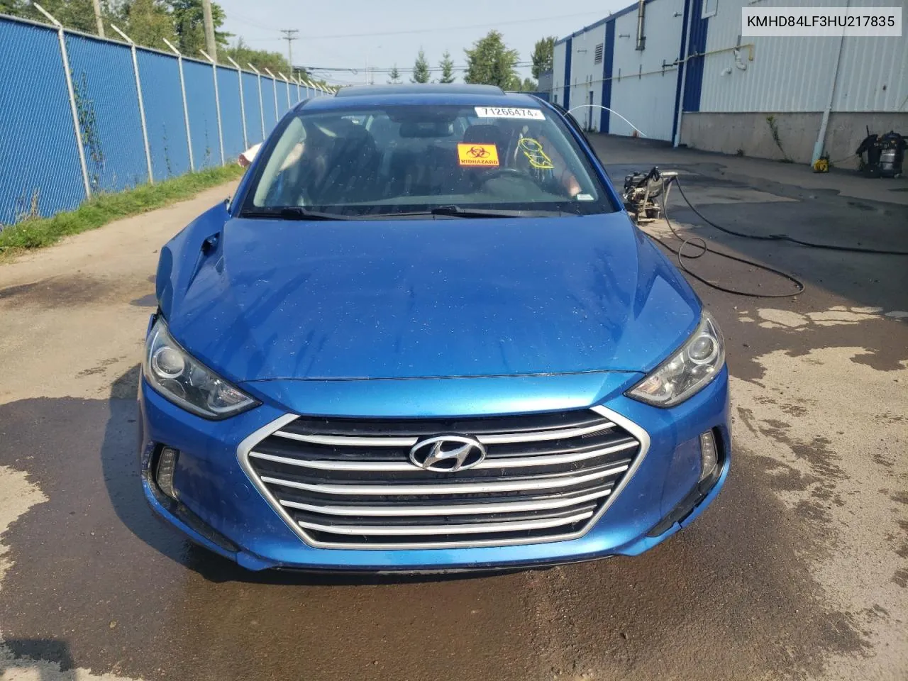 2017 Hyundai Elantra Se VIN: KMHD84LF3HU217835 Lot: 71266474