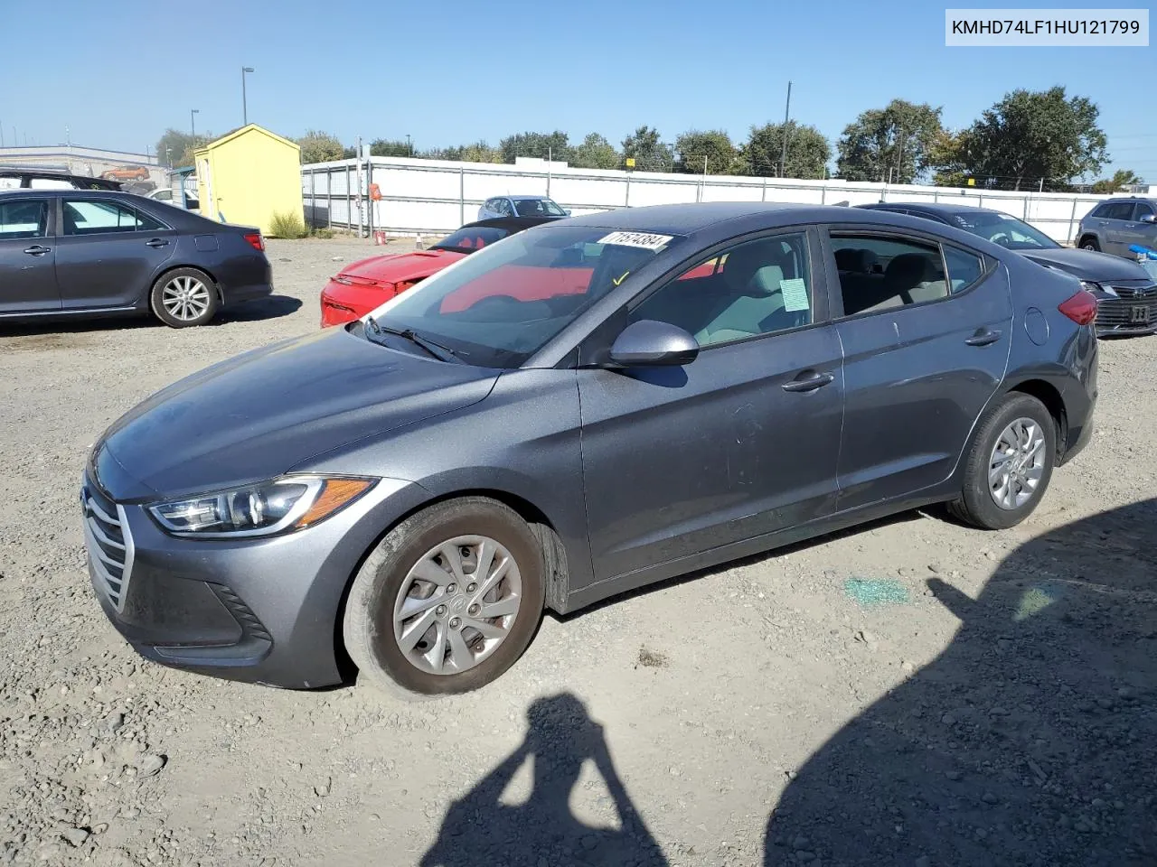 2017 Hyundai Elantra Se VIN: KMHD74LF1HU121799 Lot: 71574384