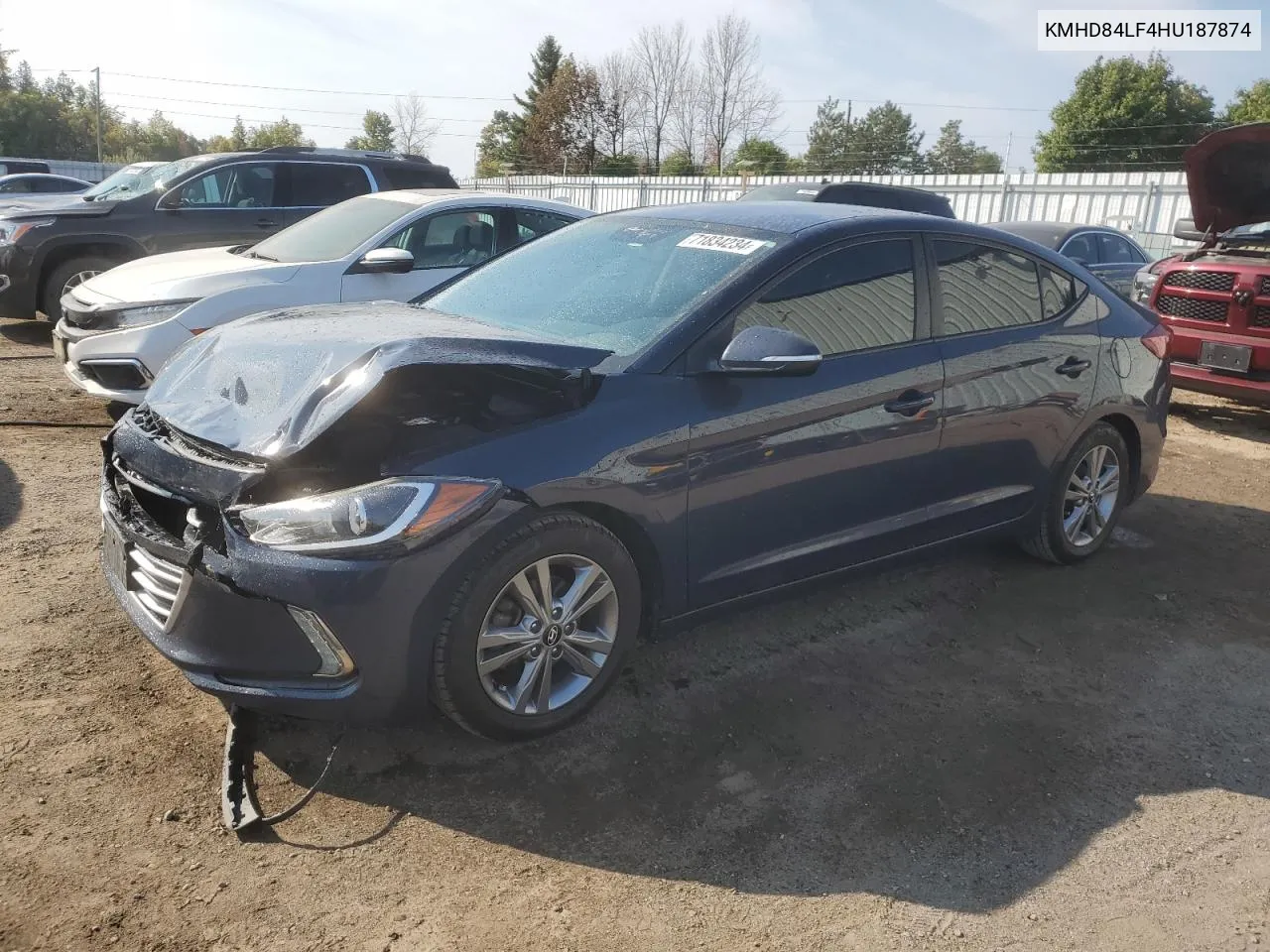 KMHD84LF4HU187874 2017 Hyundai Elantra Se