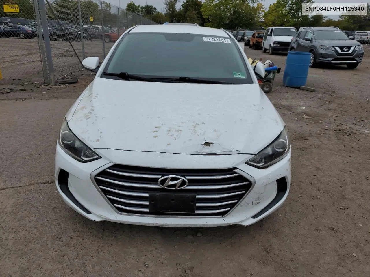 2017 Hyundai Elantra Se VIN: 5NPD84LF0HH125340 Lot: 72221684