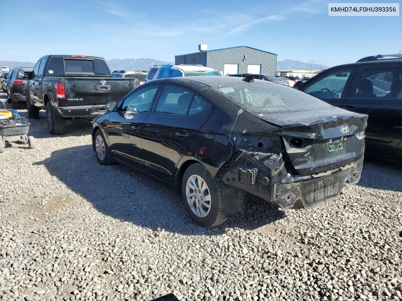 KMHD74LF0HU393356 2017 Hyundai Elantra Se