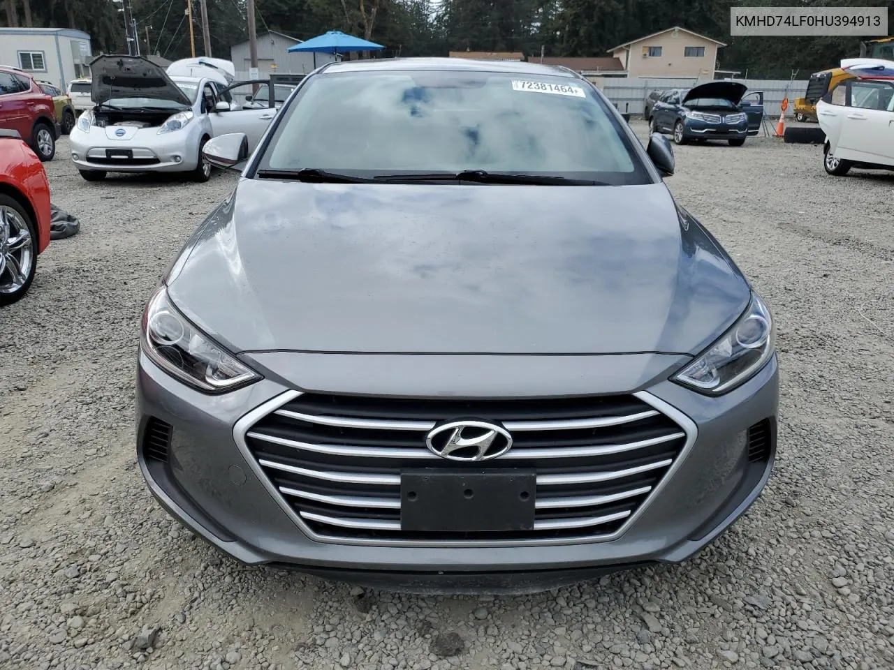 2017 Hyundai Elantra Se VIN: KMHD74LF0HU394913 Lot: 72381464