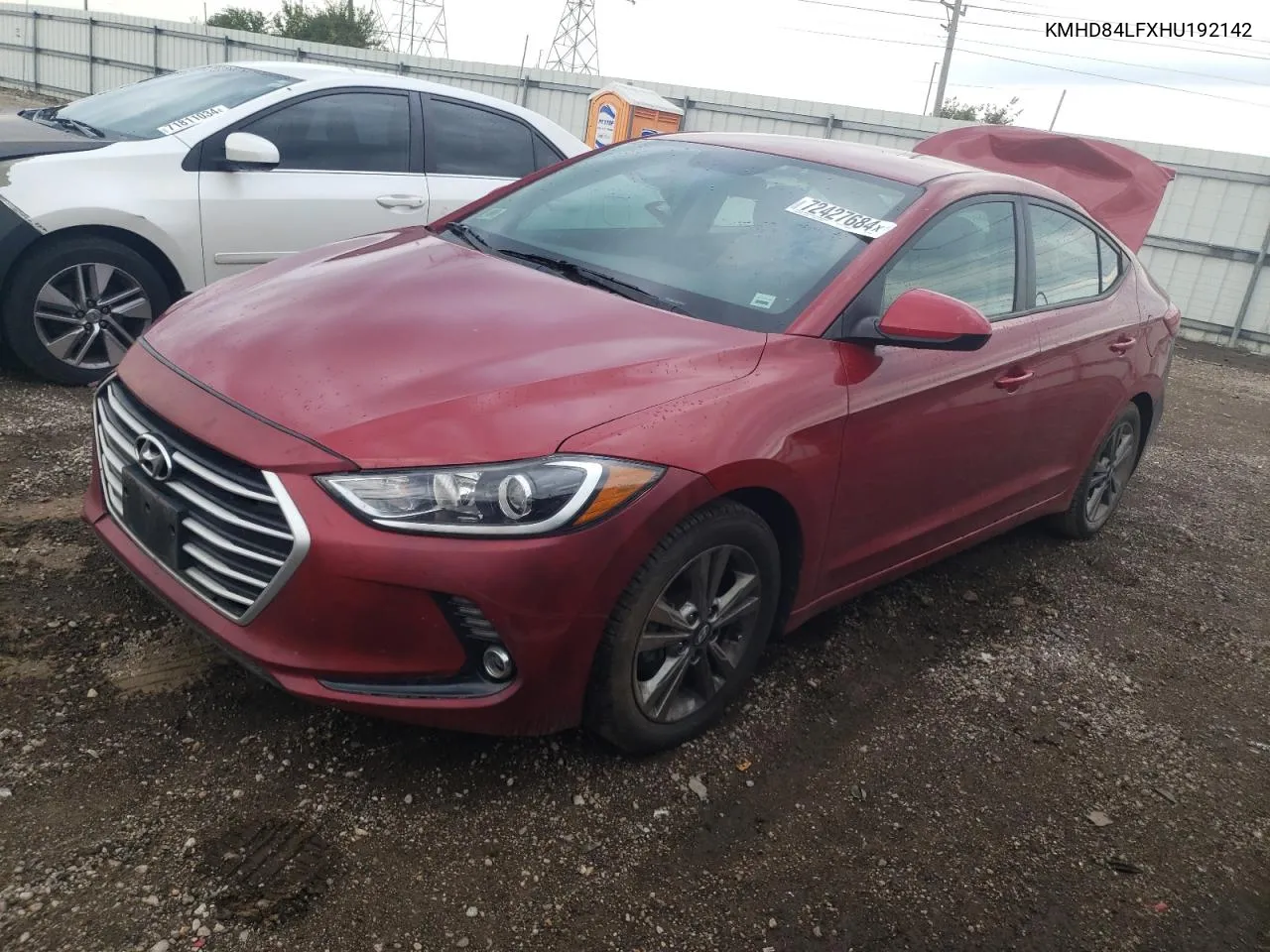 2017 Hyundai Elantra Se VIN: KMHD84LFXHU192142 Lot: 72427684