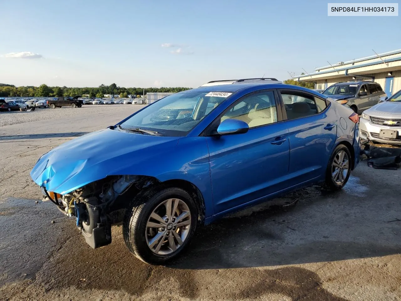 2017 Hyundai Elantra Se VIN: 5NPD84LF1HH034173 Lot: 72448434