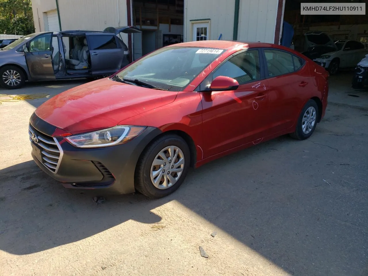 2017 Hyundai Elantra Se VIN: KMHD74LF2HU110911 Lot: 72719614