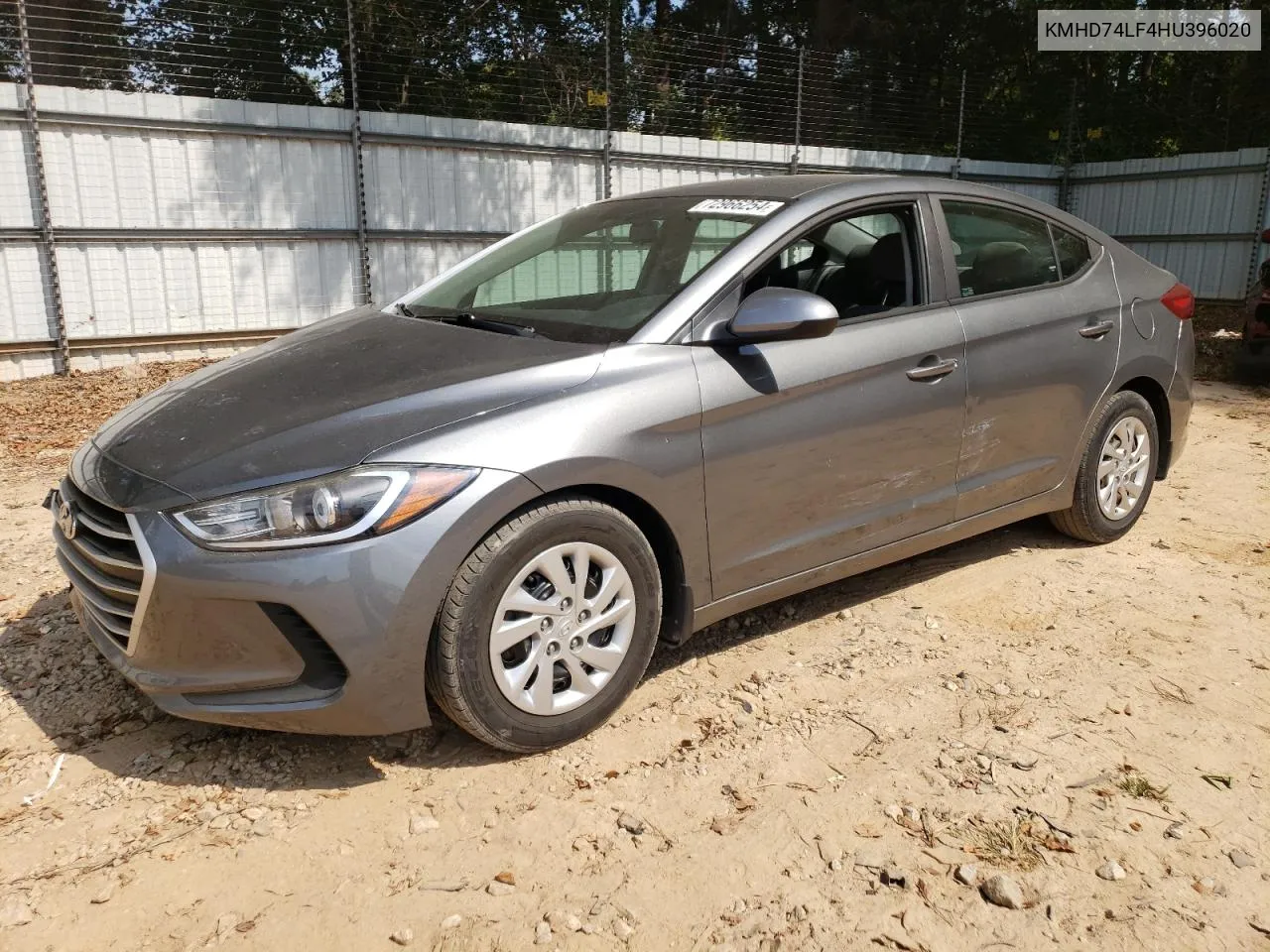 2017 Hyundai Elantra Se VIN: KMHD74LF4HU396020 Lot: 72966254