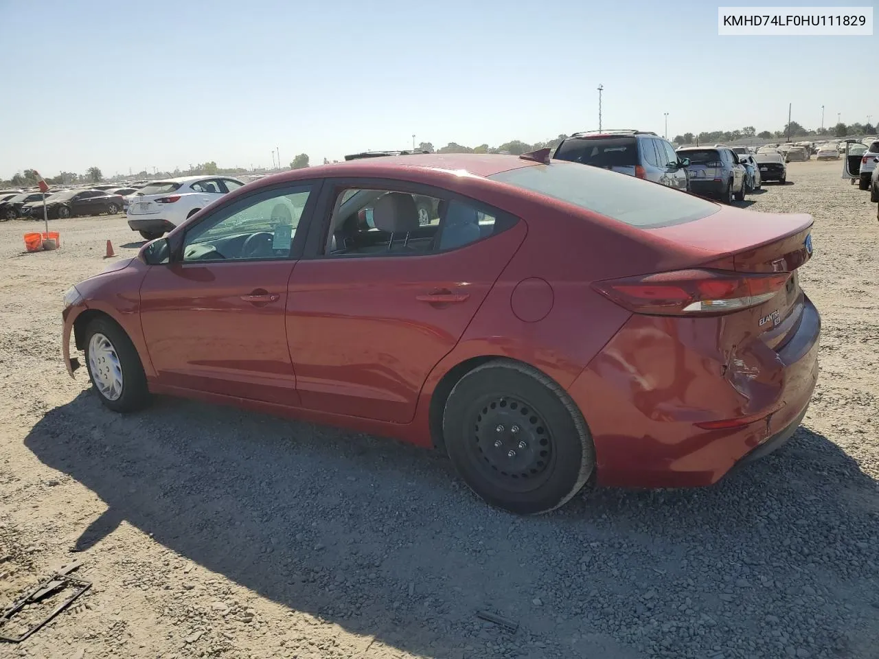 2017 Hyundai Elantra Se VIN: KMHD74LF0HU111829 Lot: 72998074