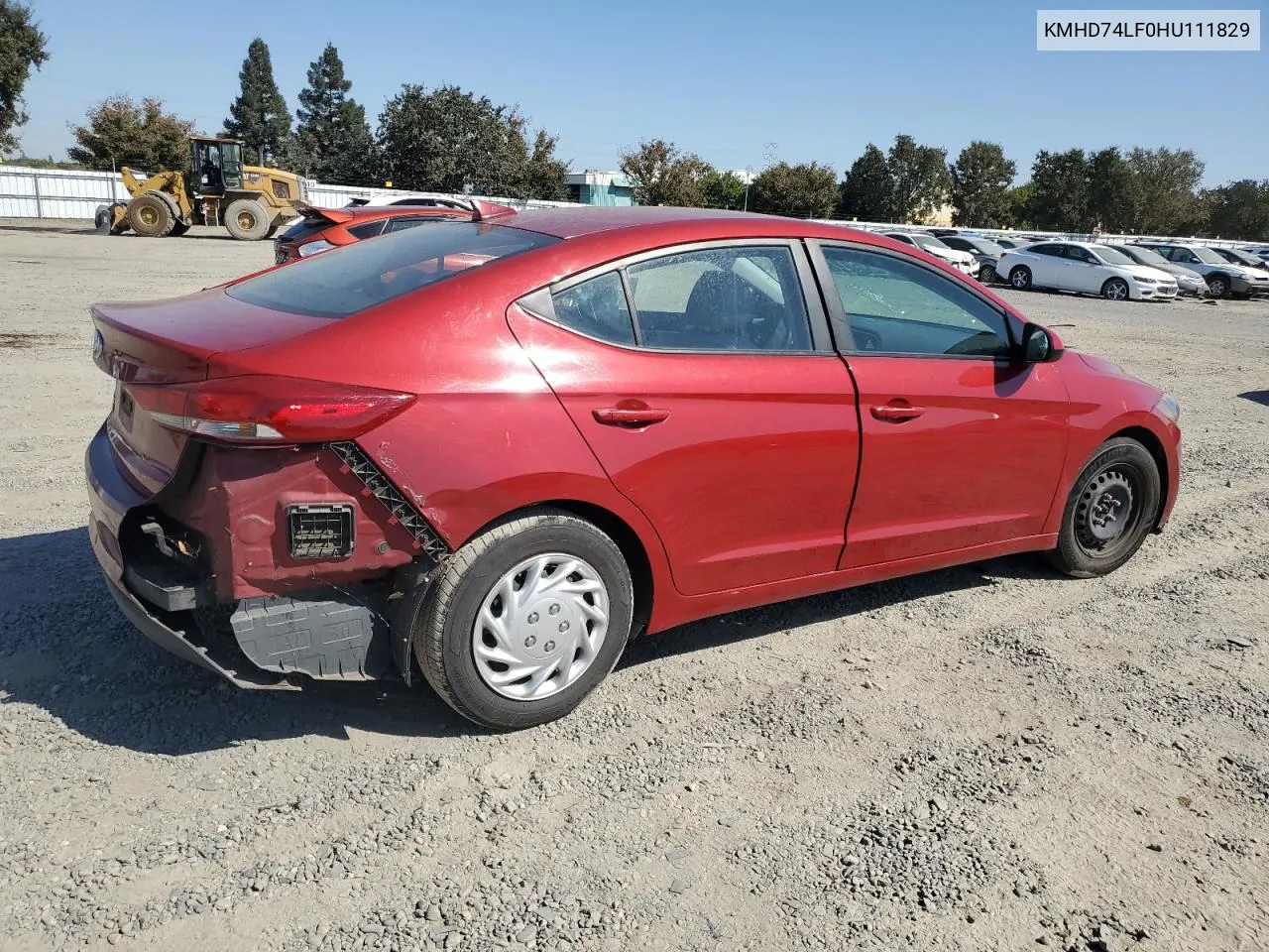 KMHD74LF0HU111829 2017 Hyundai Elantra Se