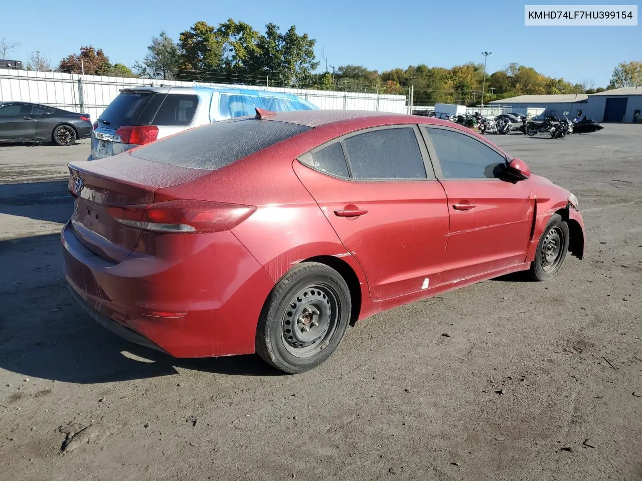 2017 Hyundai Elantra Se VIN: KMHD74LF7HU399154 Lot: 73319004