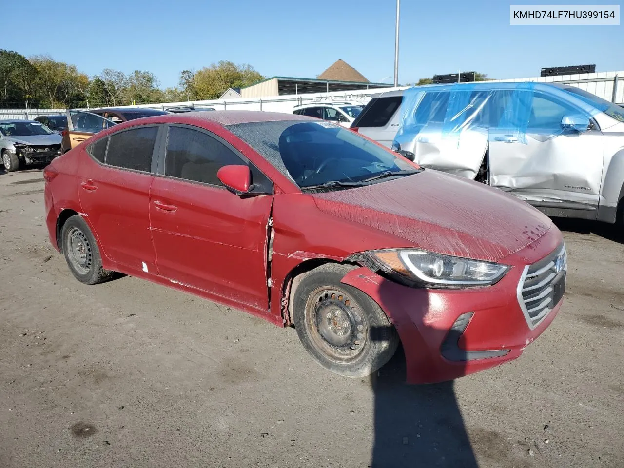 2017 Hyundai Elantra Se VIN: KMHD74LF7HU399154 Lot: 73319004