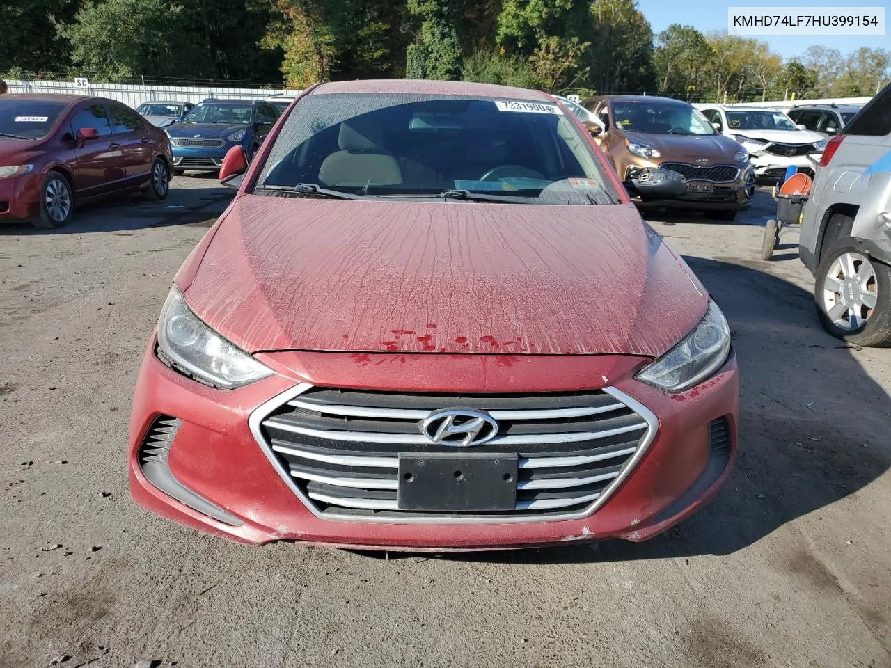 2017 Hyundai Elantra Se VIN: KMHD74LF7HU399154 Lot: 73319004