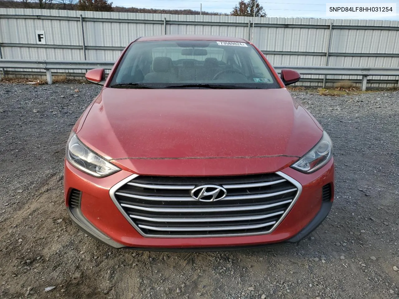 2017 Hyundai Elantra Se VIN: 5NPD84LF8HH031254 Lot: 73589824