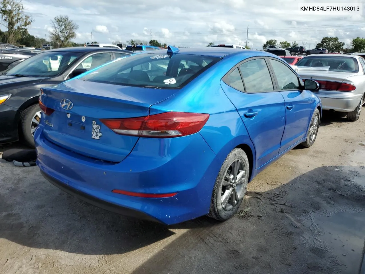 KMHD84LF7HU143013 2017 Hyundai Elantra Se