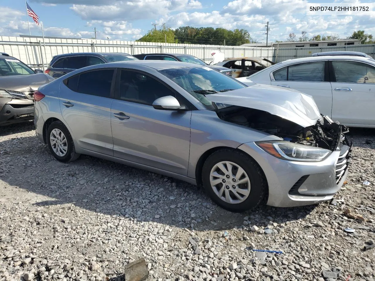 2017 Hyundai Elantra Se VIN: 5NPD74LF2HH181752 Lot: 74078694