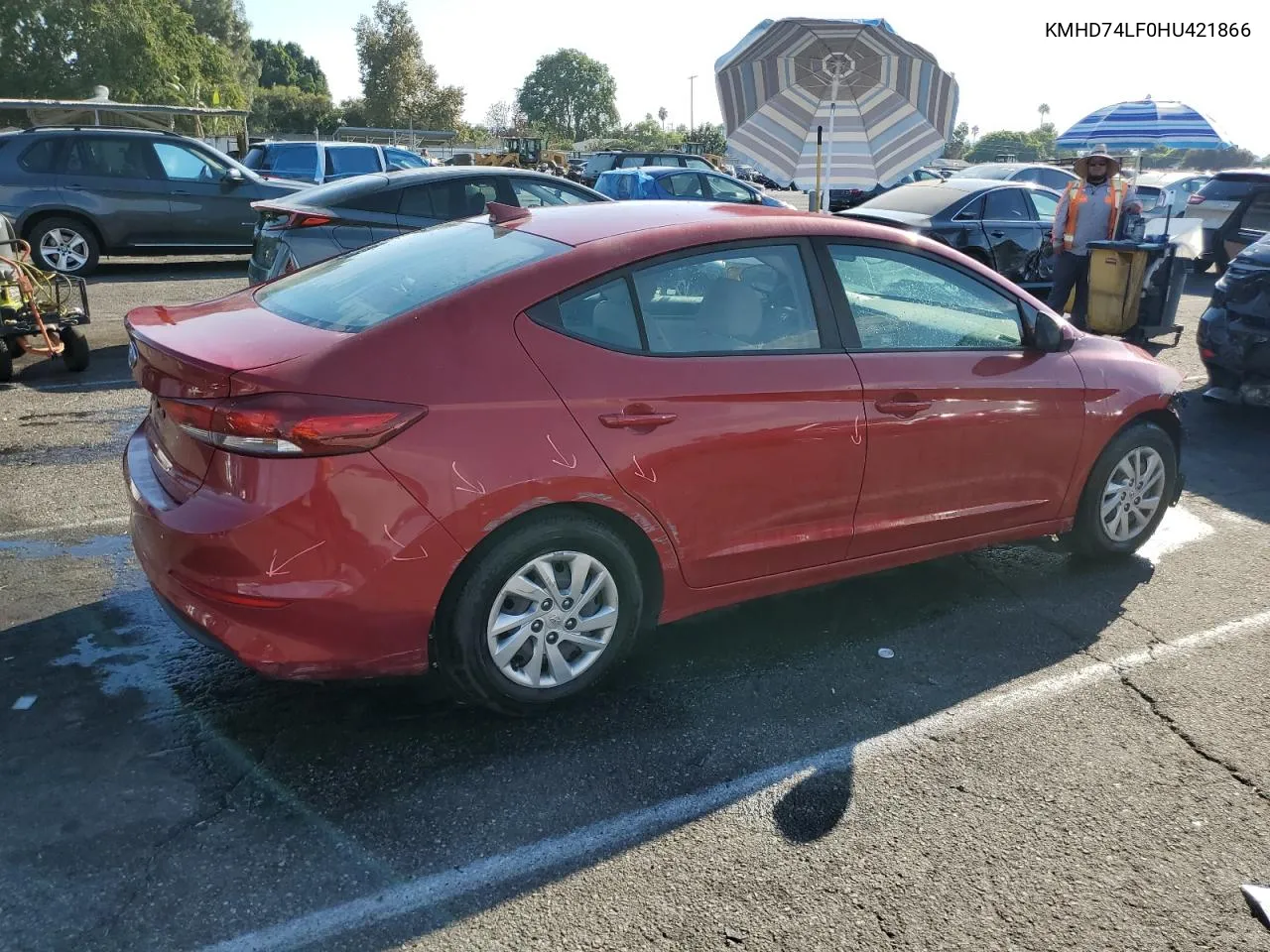 2017 Hyundai Elantra Se VIN: KMHD74LF0HU421866 Lot: 74232304