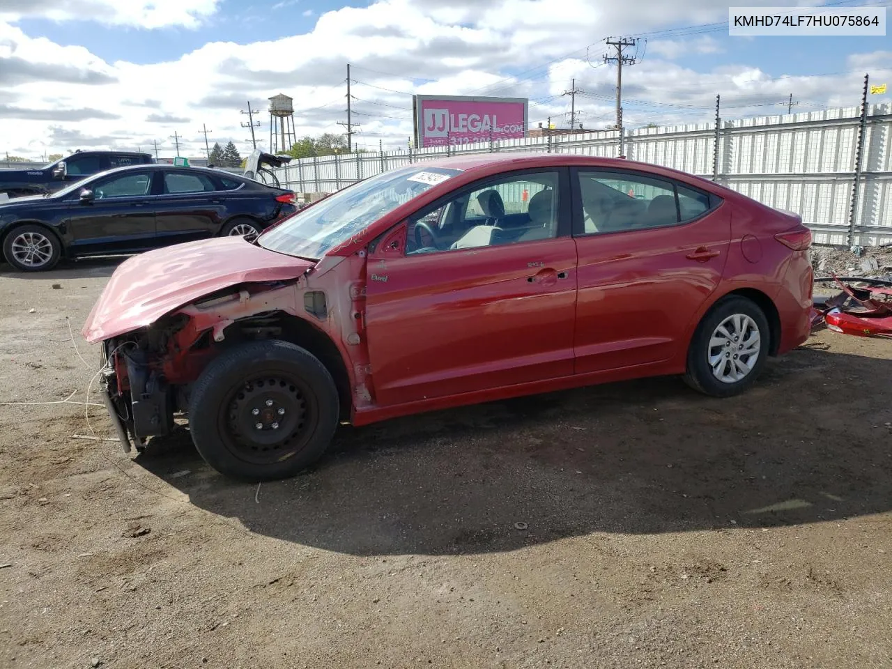 KMHD74LF7HU075864 2017 Hyundai Elantra Se