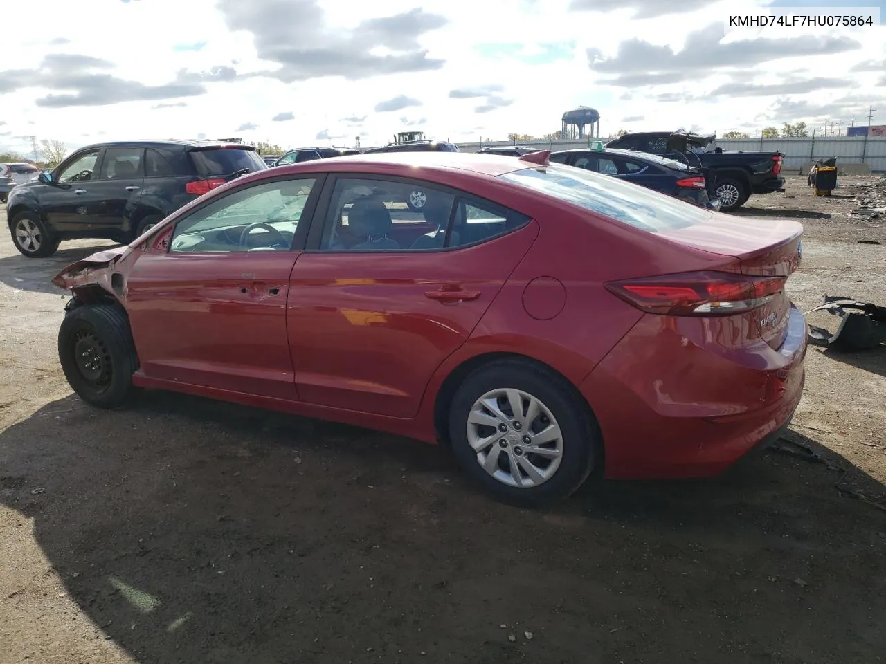 KMHD74LF7HU075864 2017 Hyundai Elantra Se