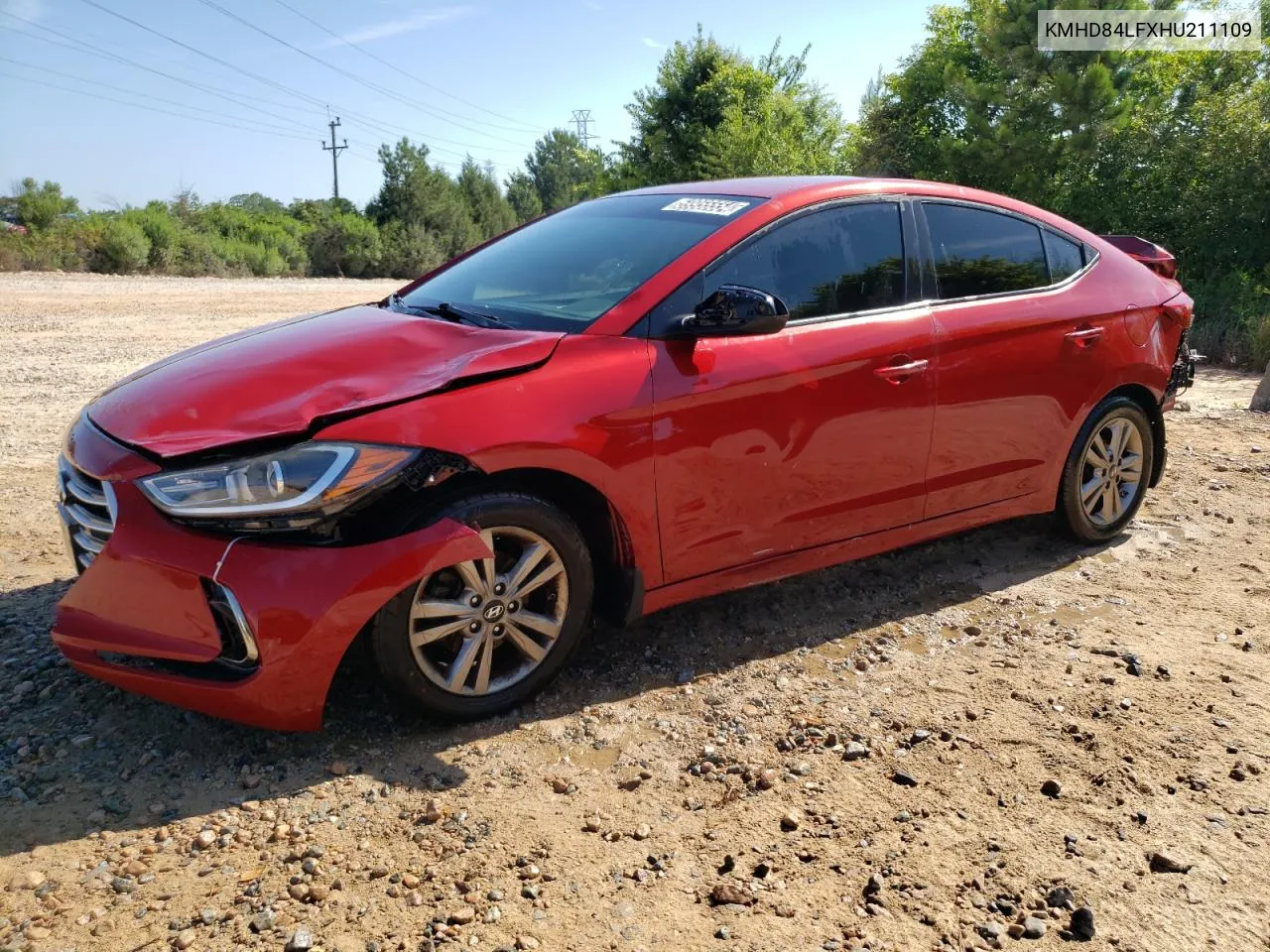 2017 Hyundai Elantra Se VIN: KMHD84LFXHU211109 Lot: 75327004