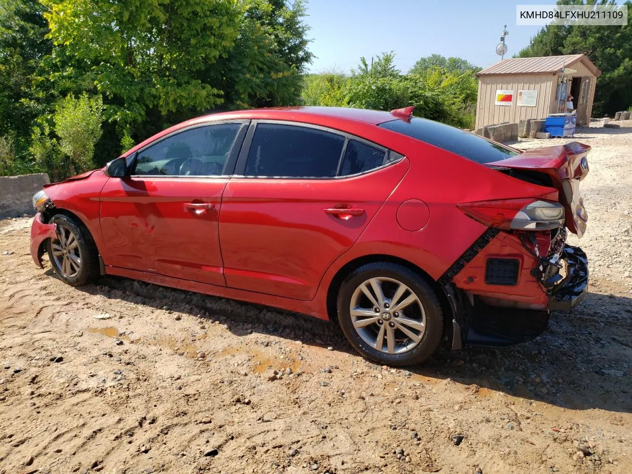 KMHD84LFXHU211109 2017 Hyundai Elantra Se