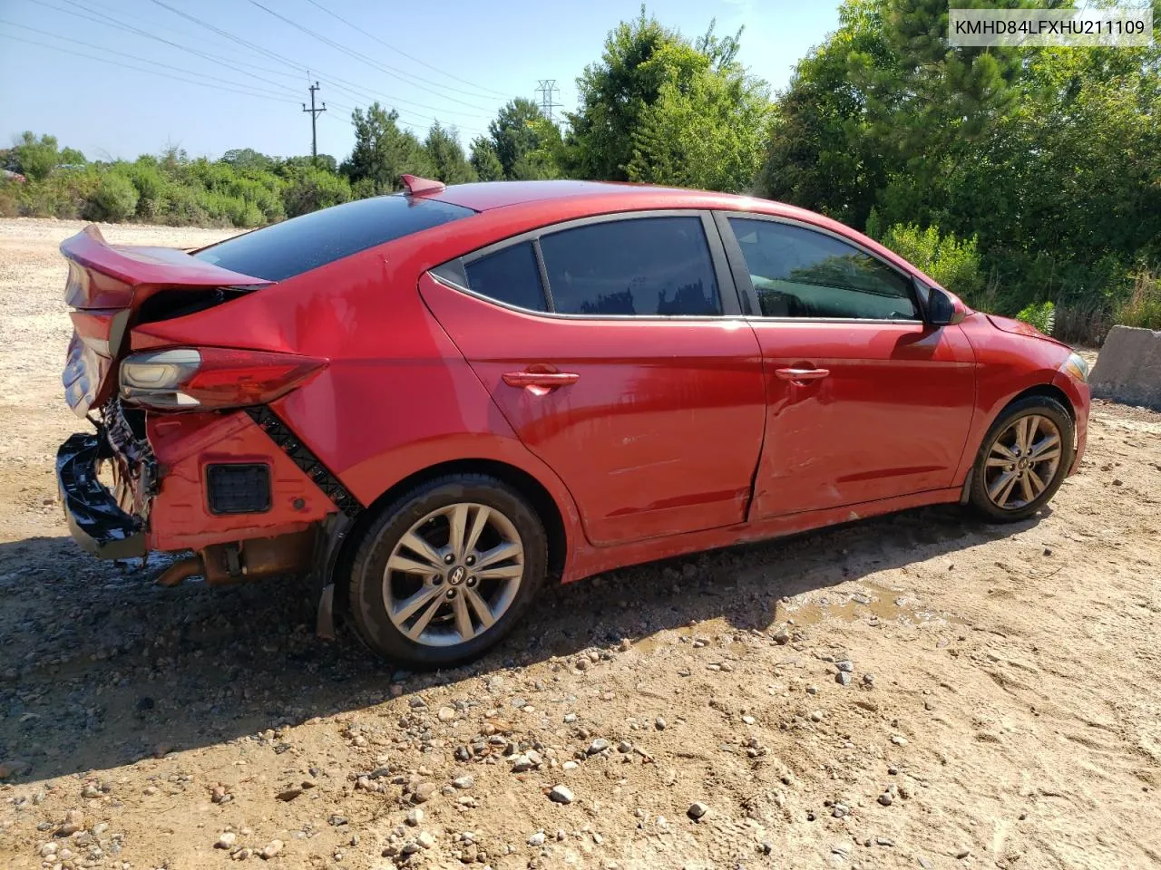 KMHD84LFXHU211109 2017 Hyundai Elantra Se