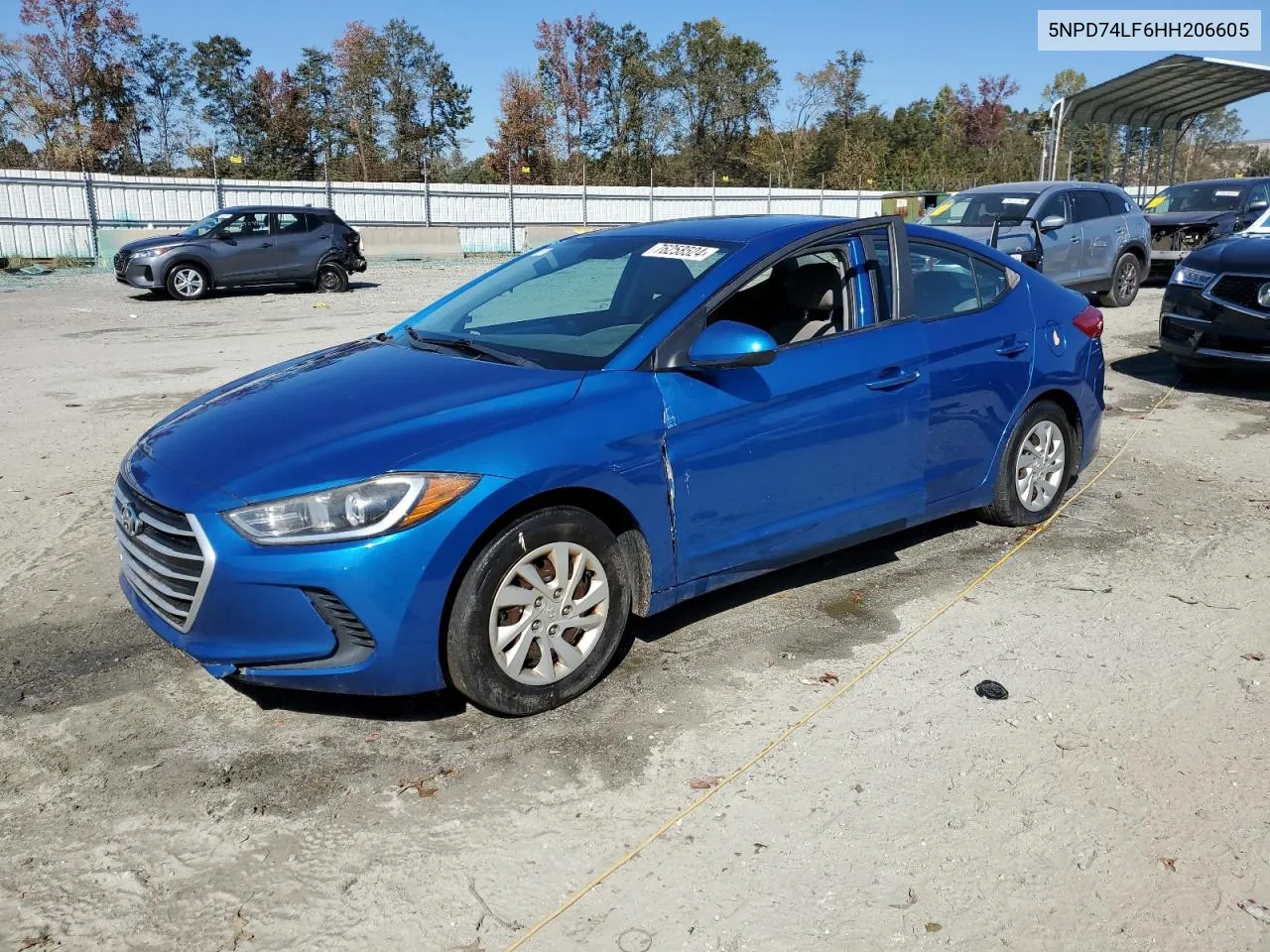 2017 Hyundai Elantra Se VIN: 5NPD74LF6HH206605 Lot: 76258524