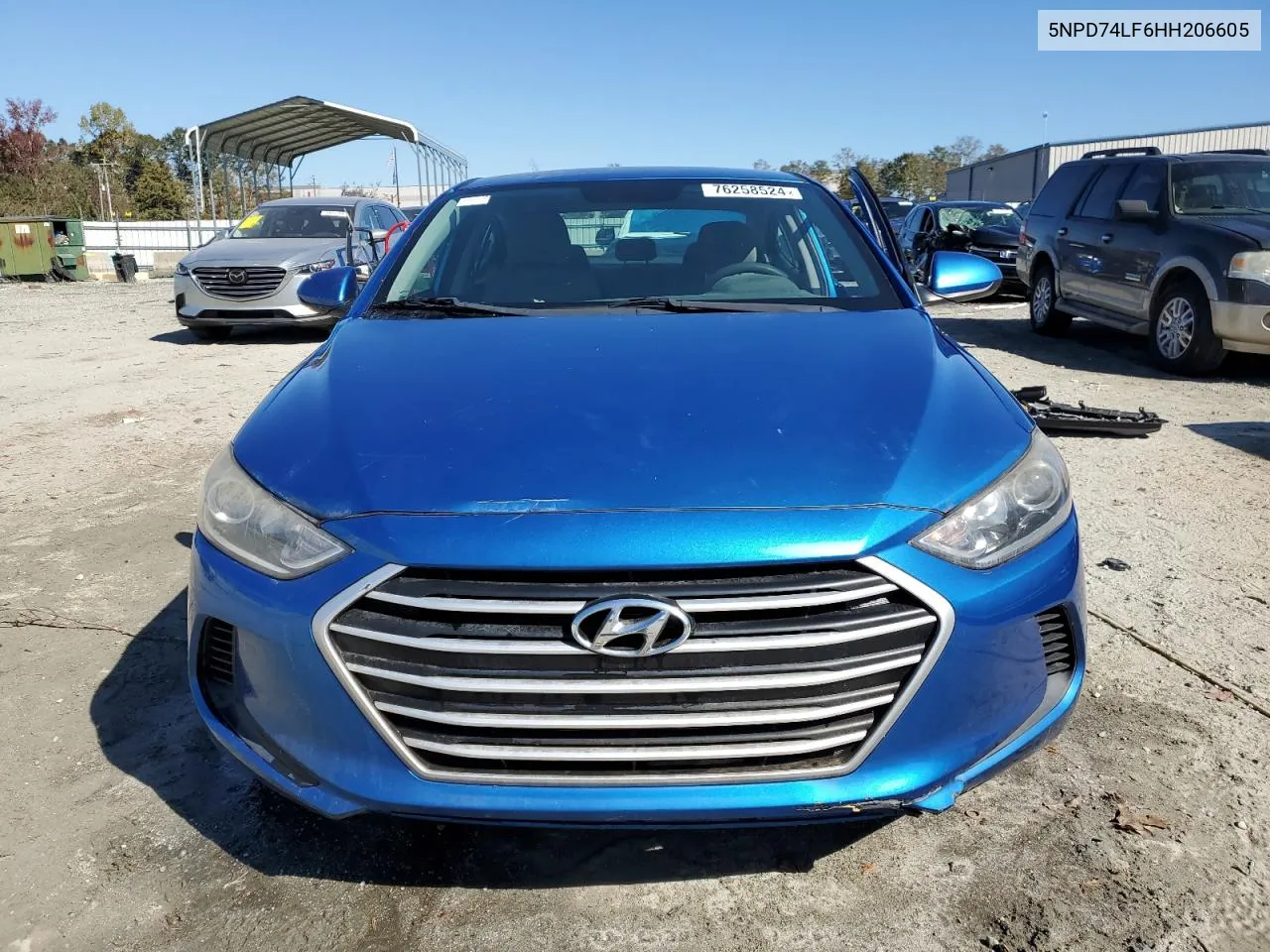 2017 Hyundai Elantra Se VIN: 5NPD74LF6HH206605 Lot: 76258524