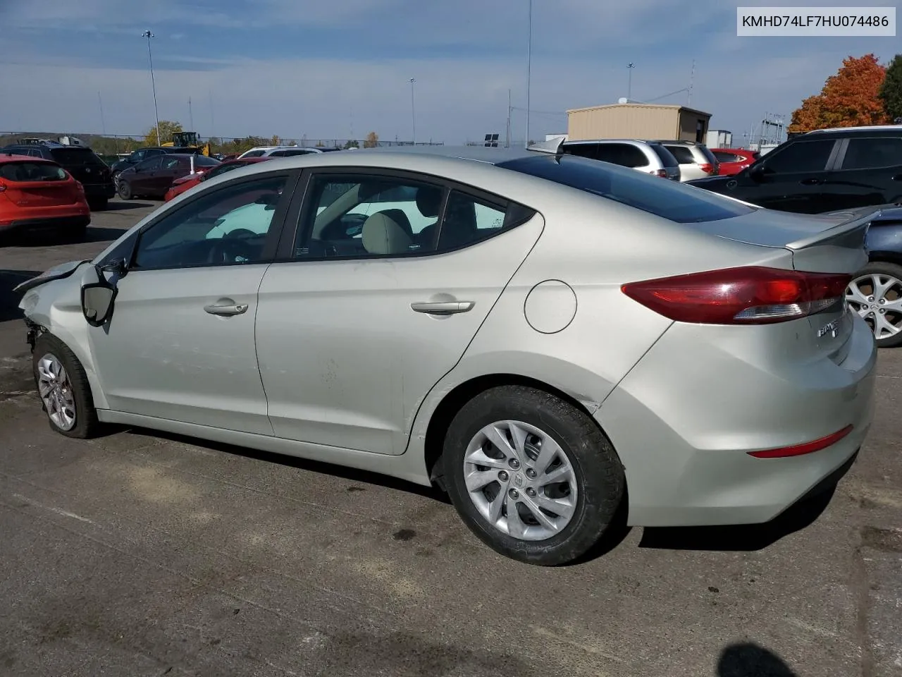 2017 Hyundai Elantra Se VIN: KMHD74LF7HU074486 Lot: 77543574