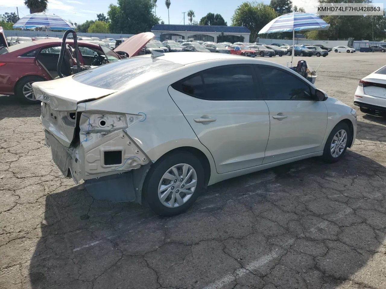 2017 Hyundai Elantra Se VIN: KMHD74LF7HU428863 Lot: 78635094