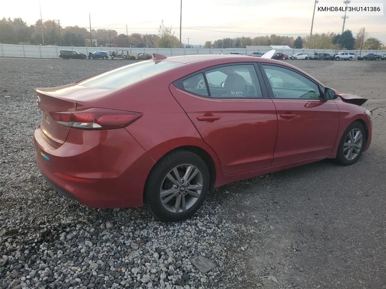 2017 Hyundai Elantra Se VIN: KMHD84LF3HU141386 Lot: 80173034