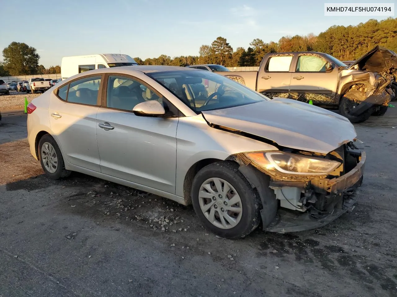 2017 Hyundai Elantra Se VIN: KMHD74LF5HU074194 Lot: 80450904