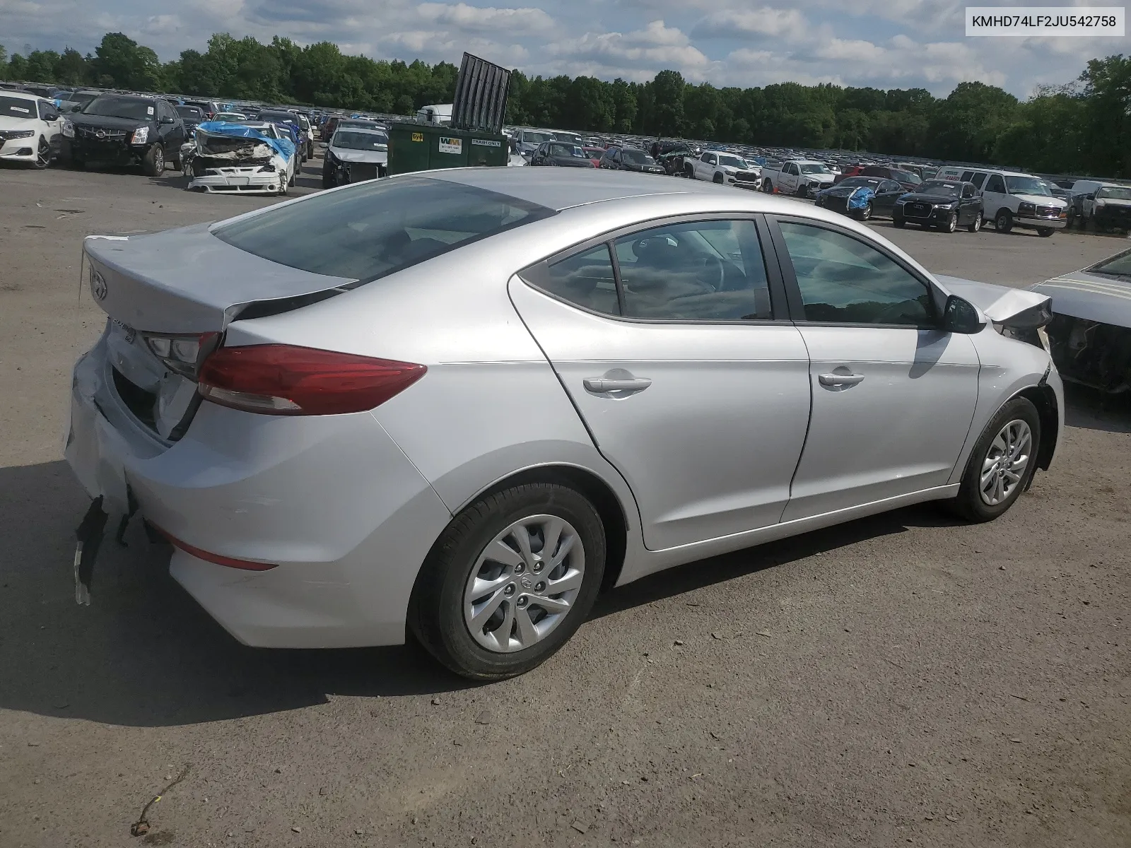 KMHD74LF2JU542758 2018 Hyundai Elantra Se