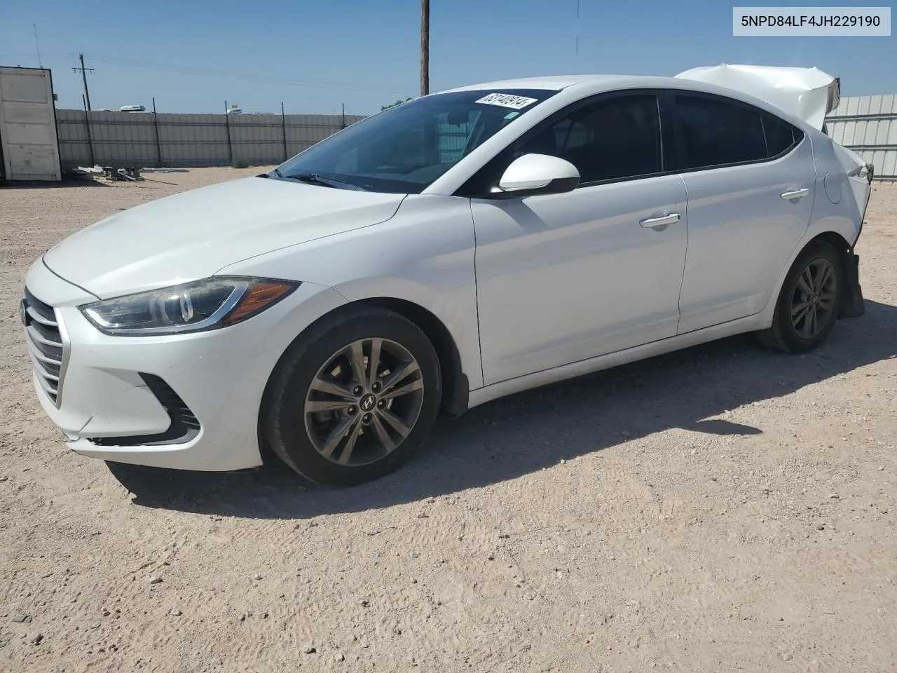 2018 Hyundai Elantra Sel VIN: 5NPD84LF4JH229190 Lot: 63140914