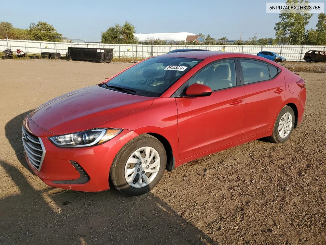 2018 Hyundai Elantra Se VIN: 5NPD74LFXJH323755 Lot: 69663024