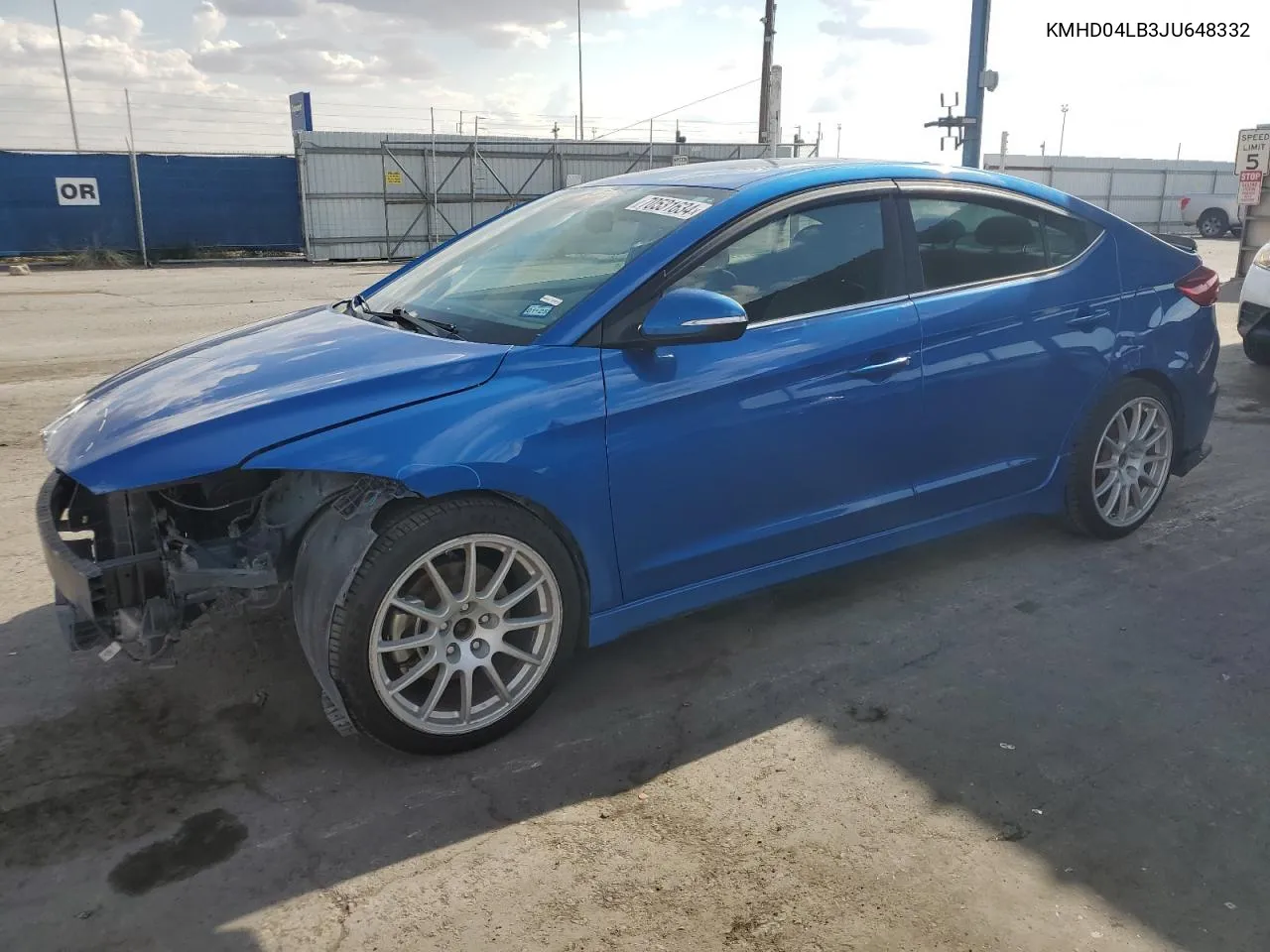 KMHD04LB3JU648332 2018 Hyundai Elantra Sport