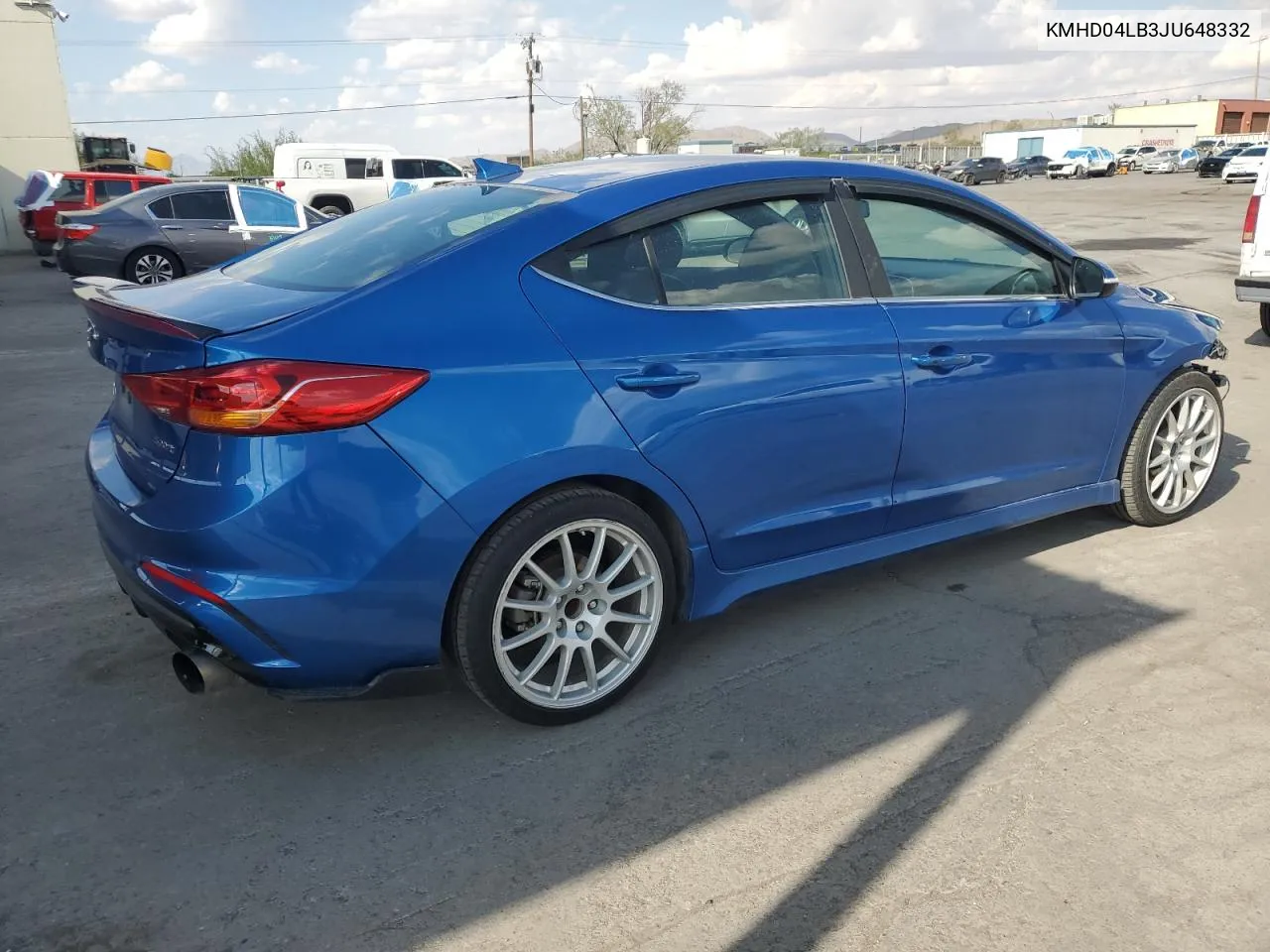 2018 Hyundai Elantra Sport VIN: KMHD04LB3JU648332 Lot: 70531634