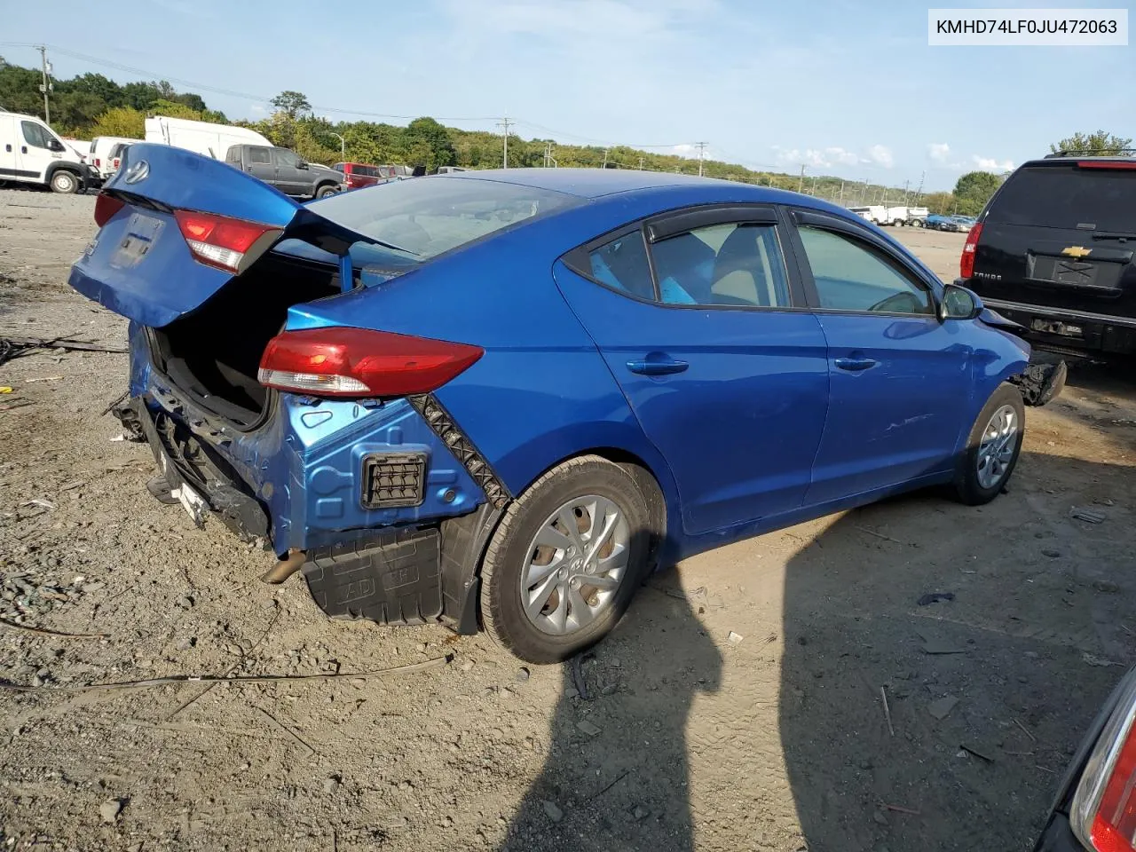 2018 Hyundai Elantra Se VIN: KMHD74LF0JU472063 Lot: 71159754