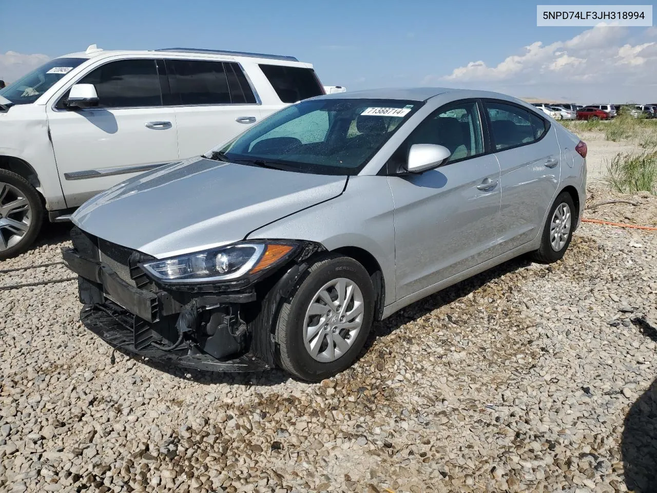 2018 Hyundai Elantra Se VIN: 5NPD74LF3JH318994 Lot: 71388714