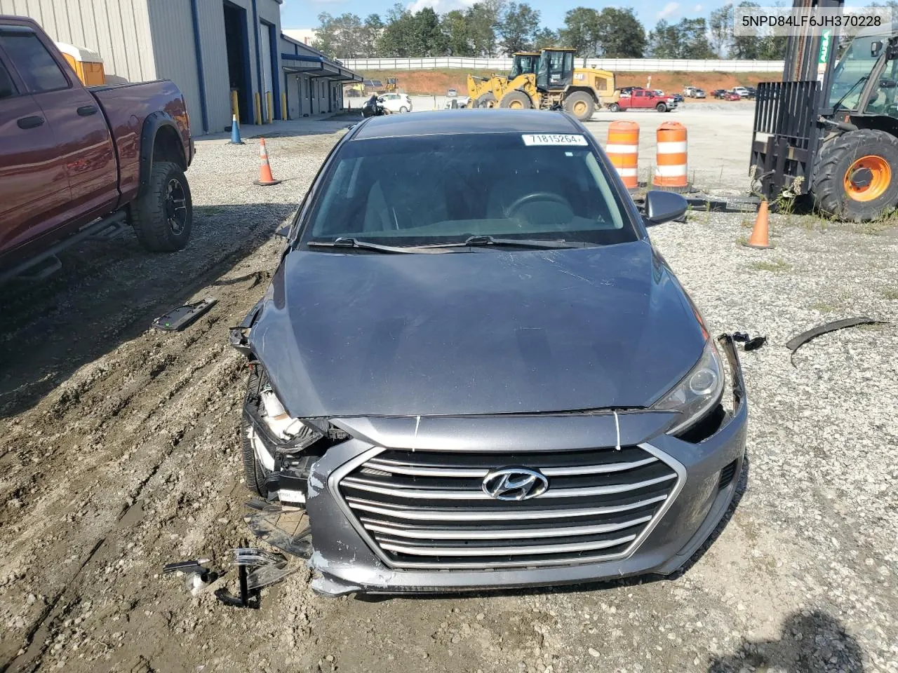 2018 Hyundai Elantra Sel VIN: 5NPD84LF6JH370228 Lot: 71815264