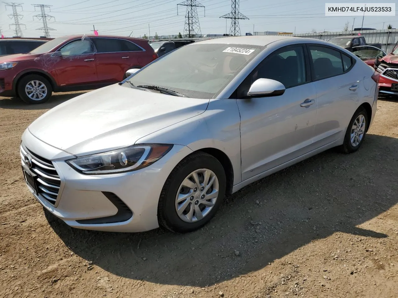 2018 Hyundai Elantra Se VIN: KMHD74LF4JU523533 Lot: 71845224