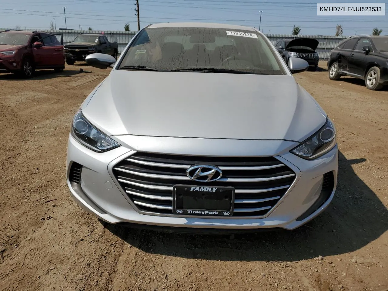 2018 Hyundai Elantra Se VIN: KMHD74LF4JU523533 Lot: 71845224