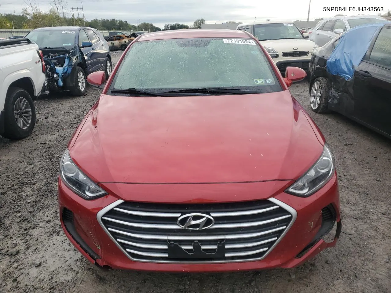 2018 Hyundai Elantra Sel VIN: 5NPD84LF6JH343563 Lot: 72181654