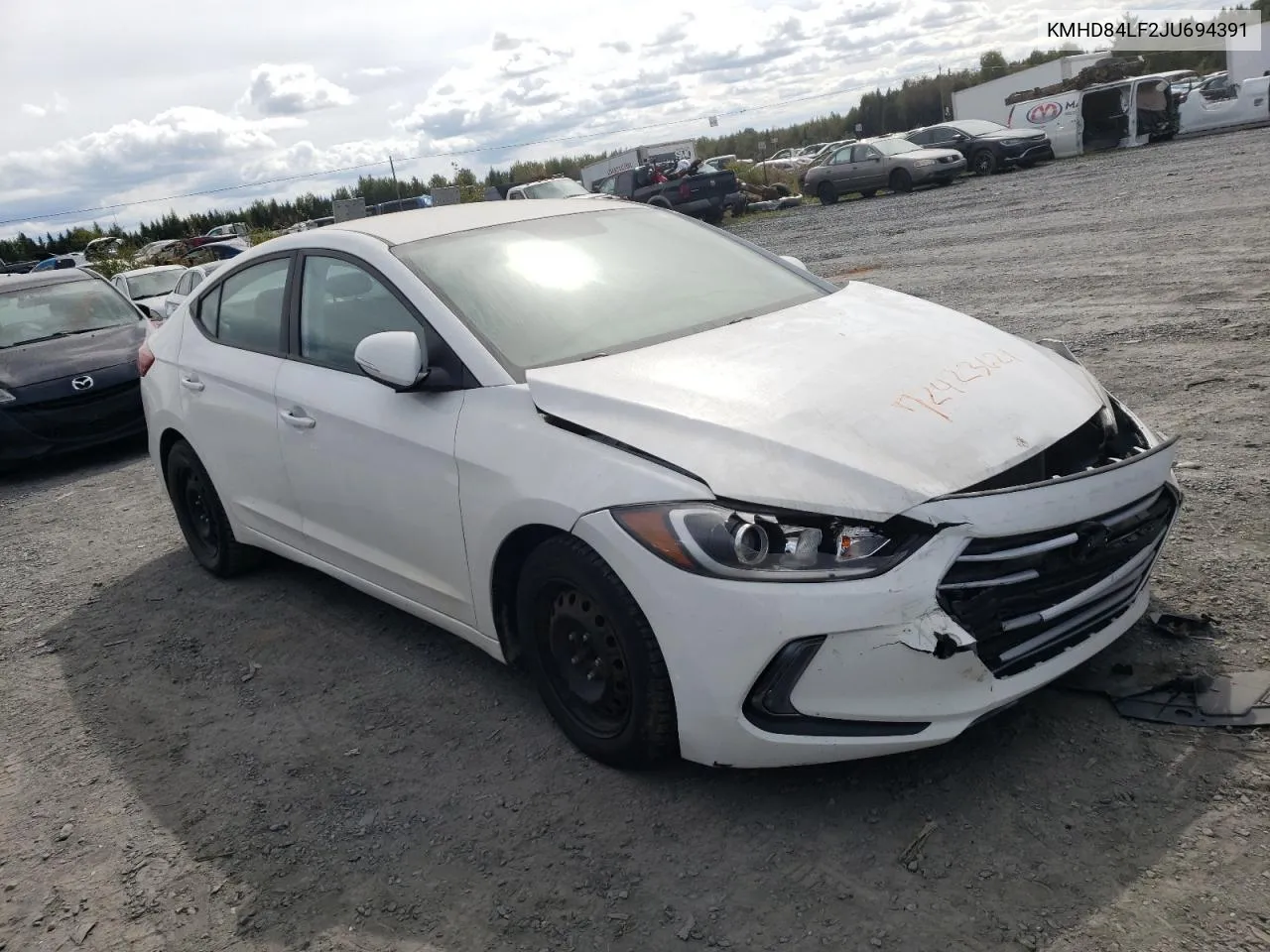 2018 Hyundai Elantra Sel VIN: KMHD84LF2JU694391 Lot: 72423694