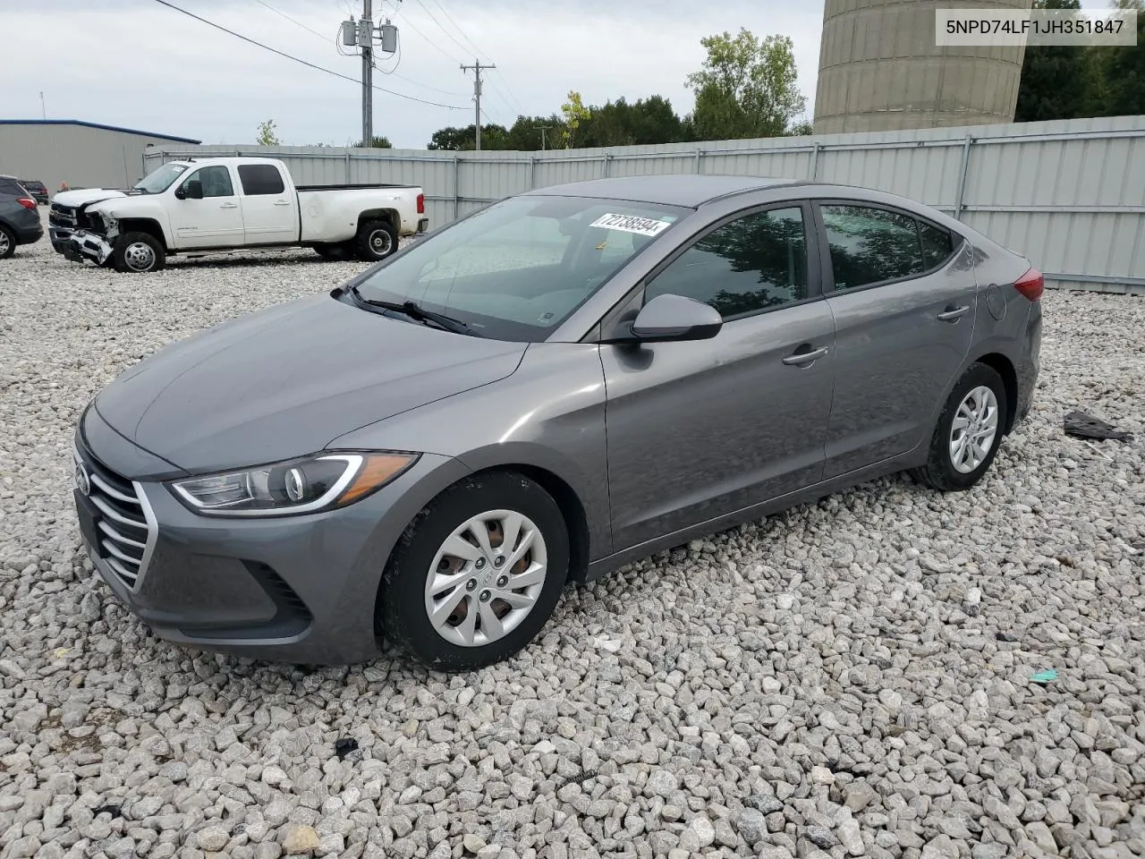 2018 Hyundai Elantra Se VIN: 5NPD74LF1JH351847 Lot: 72738594