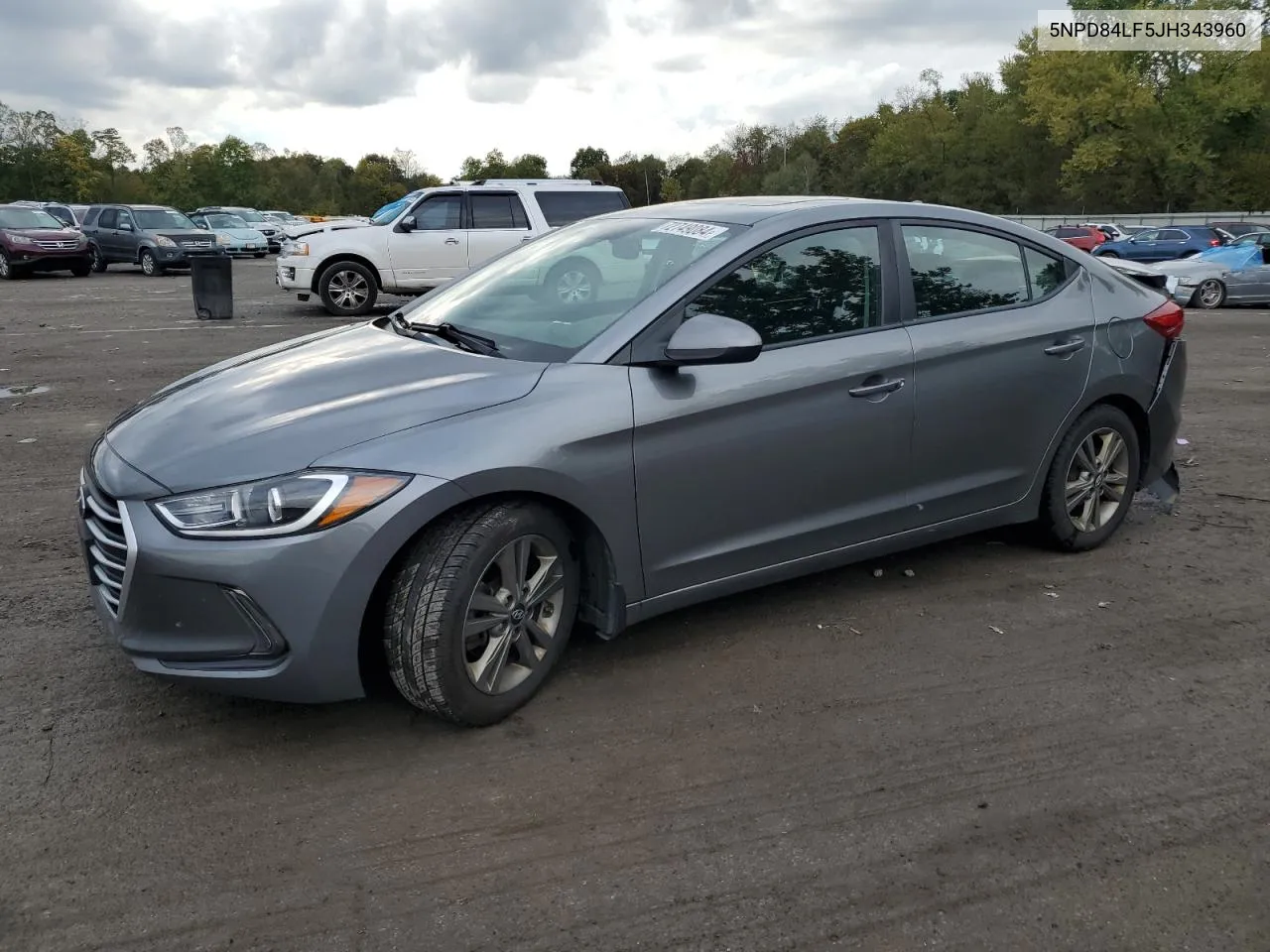 2018 Hyundai Elantra Sel VIN: 5NPD84LF5JH343960 Lot: 72749084