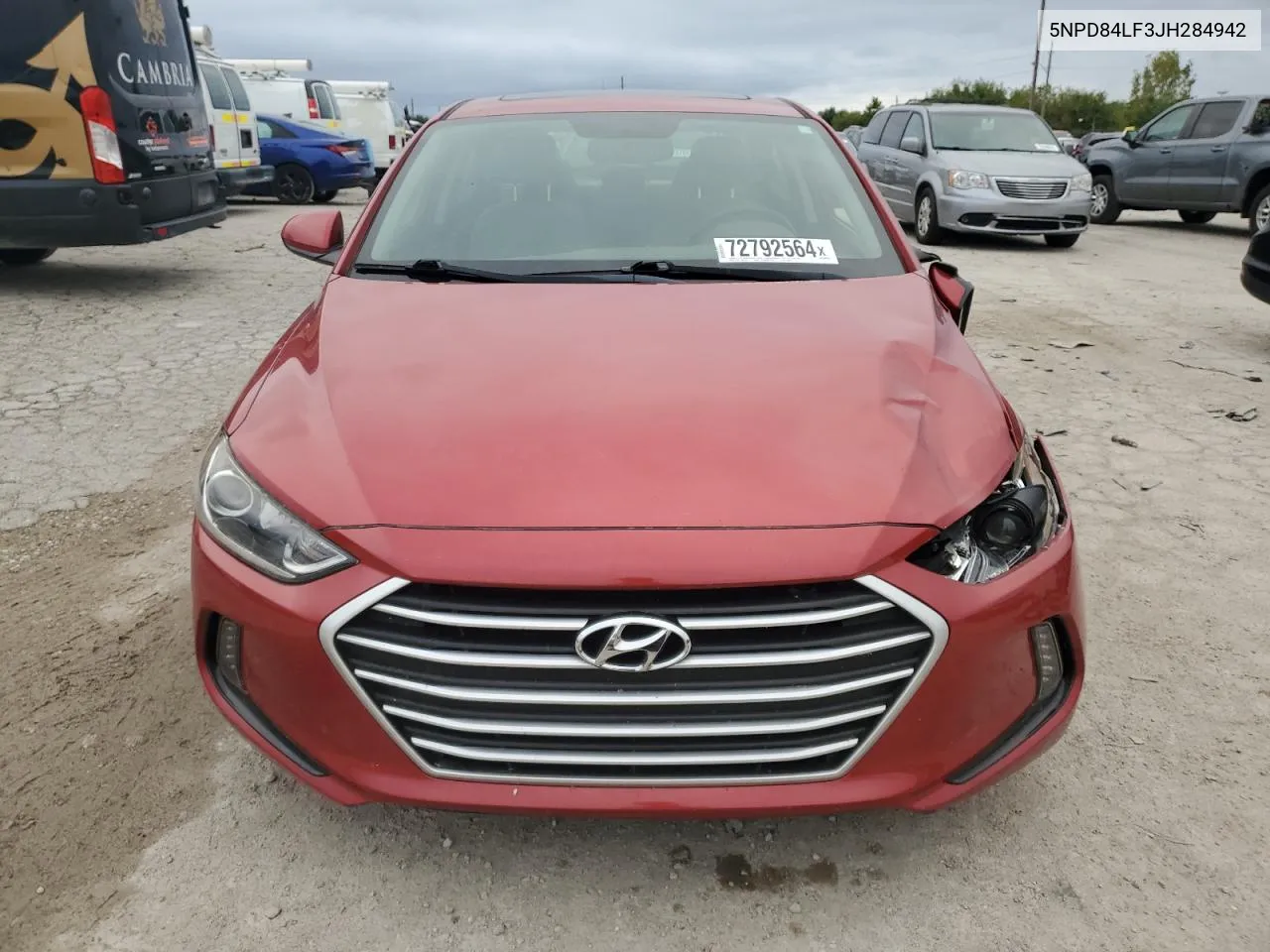 2018 Hyundai Elantra Sel VIN: 5NPD84LF3JH284942 Lot: 72792564