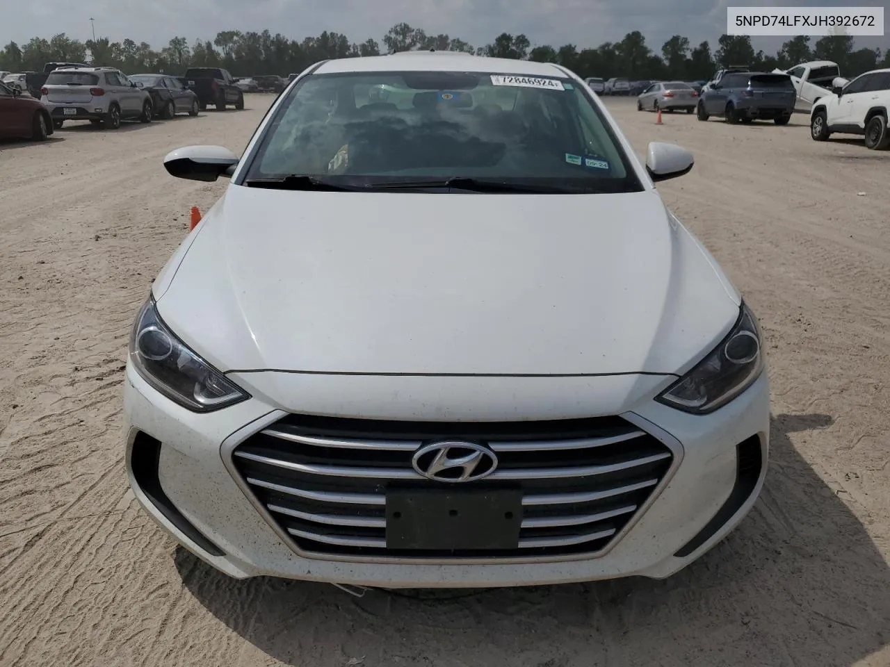 2018 Hyundai Elantra Se VIN: 5NPD74LFXJH392672 Lot: 72846924